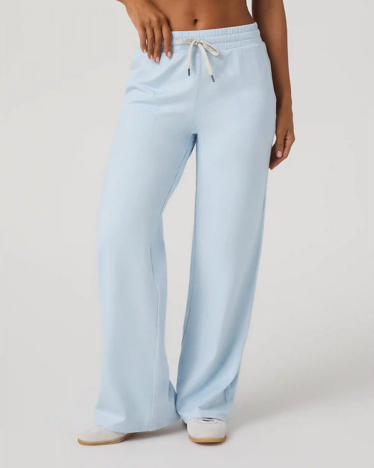 Halo Essential Wideleg Pant - Short | Soft Sky Heather
