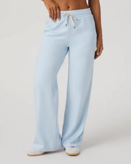 Halo Essential Wideleg Pant - Short | Soft Sky Heather