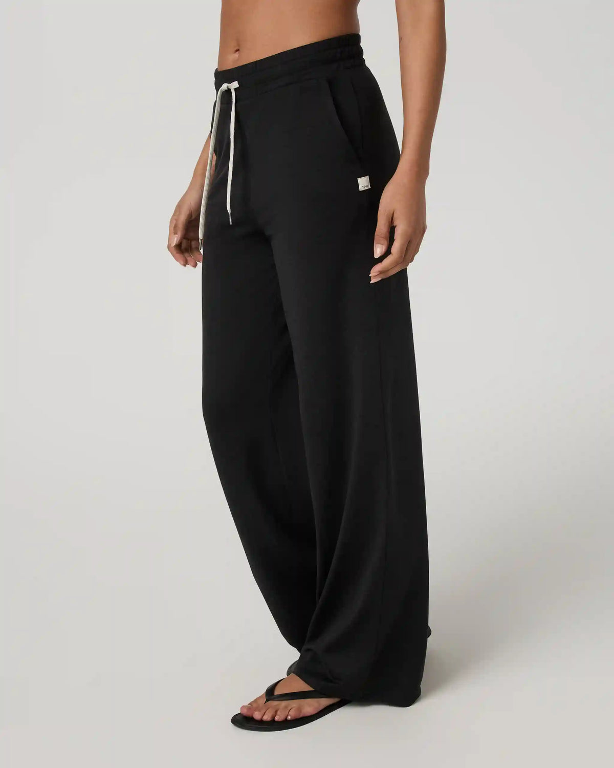 Halo Essential Wideleg Pant - Long | Black Heather