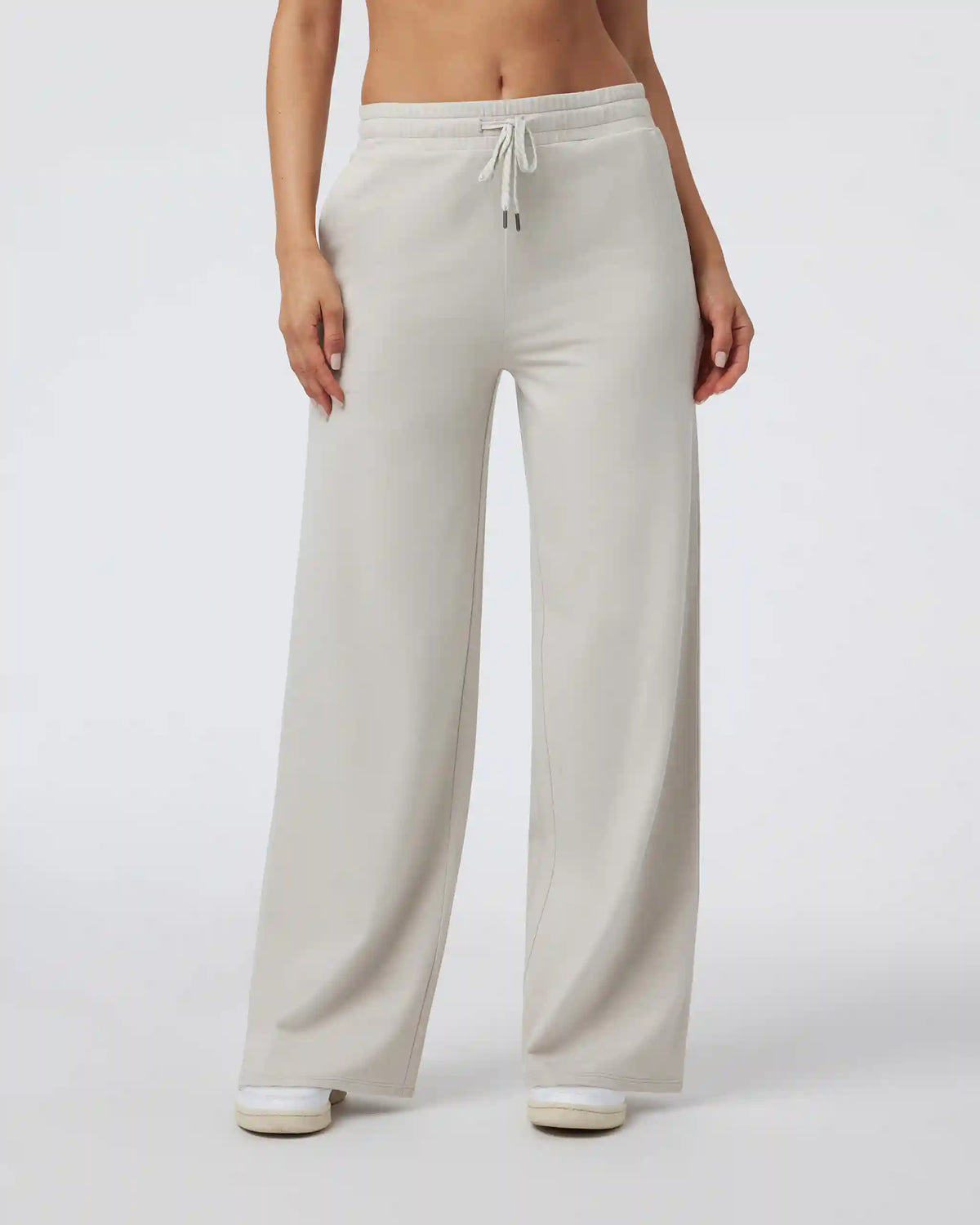 Halo Essential Wideleg Pant - Long | Ecru Heather
