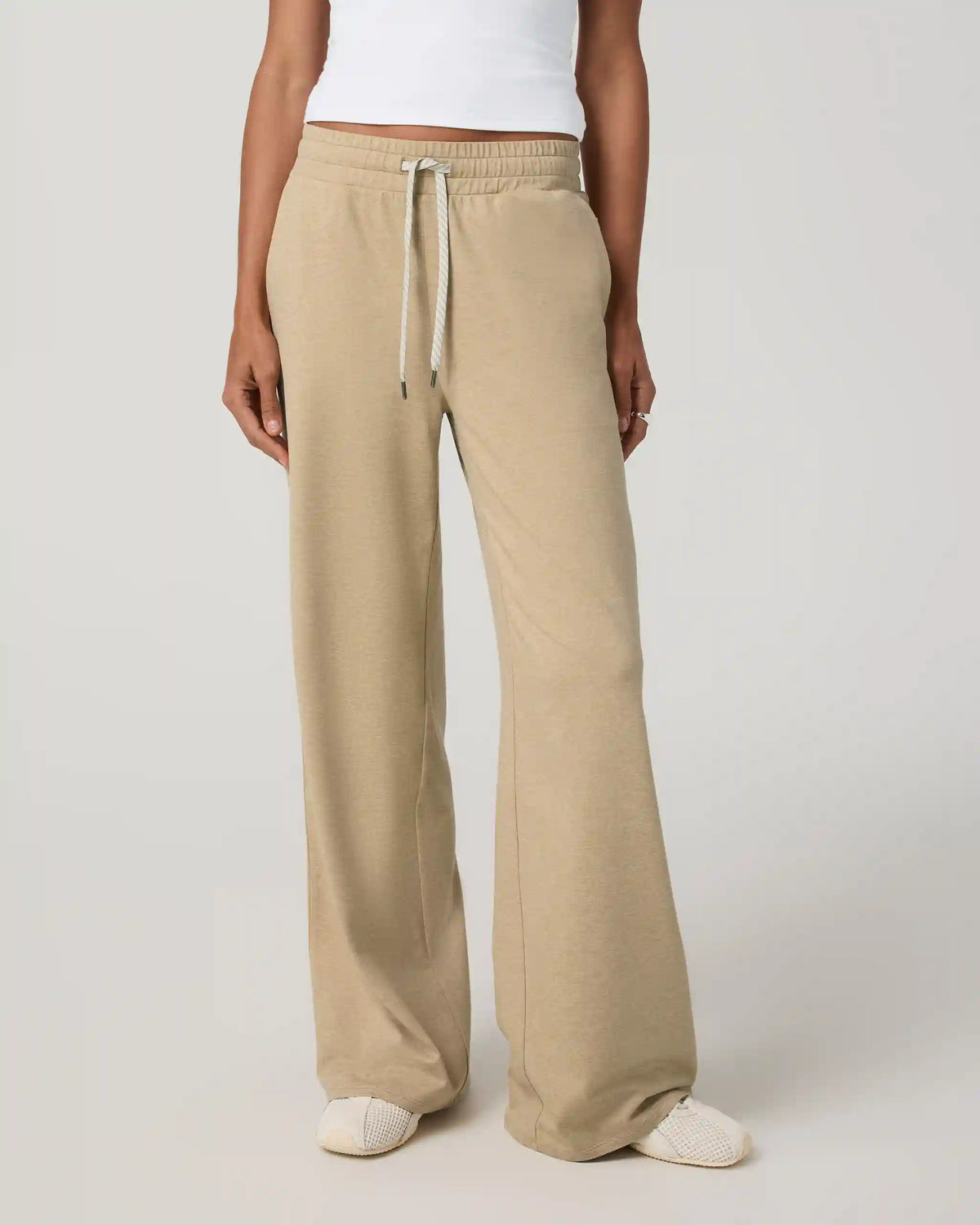 Halo Essential Wideleg Pant | Khaki Heather