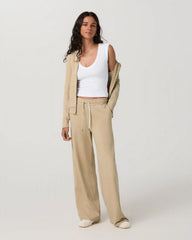 Halo Essential Wideleg Pant | Khaki Heather