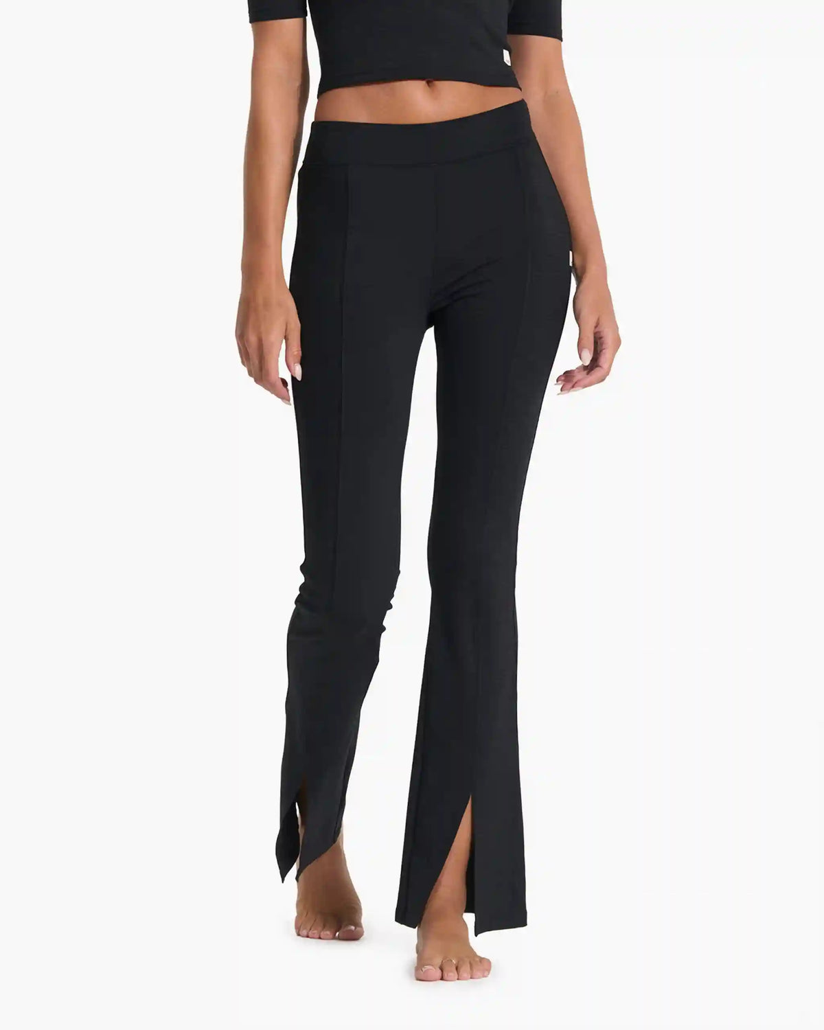 Lux Rib Split Bootcut | Black