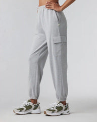 Boyfriend Cargo Sweatpant | Pale Grey Heather