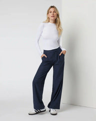 Long Sleeve Cove Mock Neck Top | White