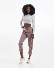 Long-Sleeve Lux Crop Tee | Platinum Heather