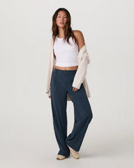 Villa Pinstripe Trouser Pant-Short | Navy Pinstripe