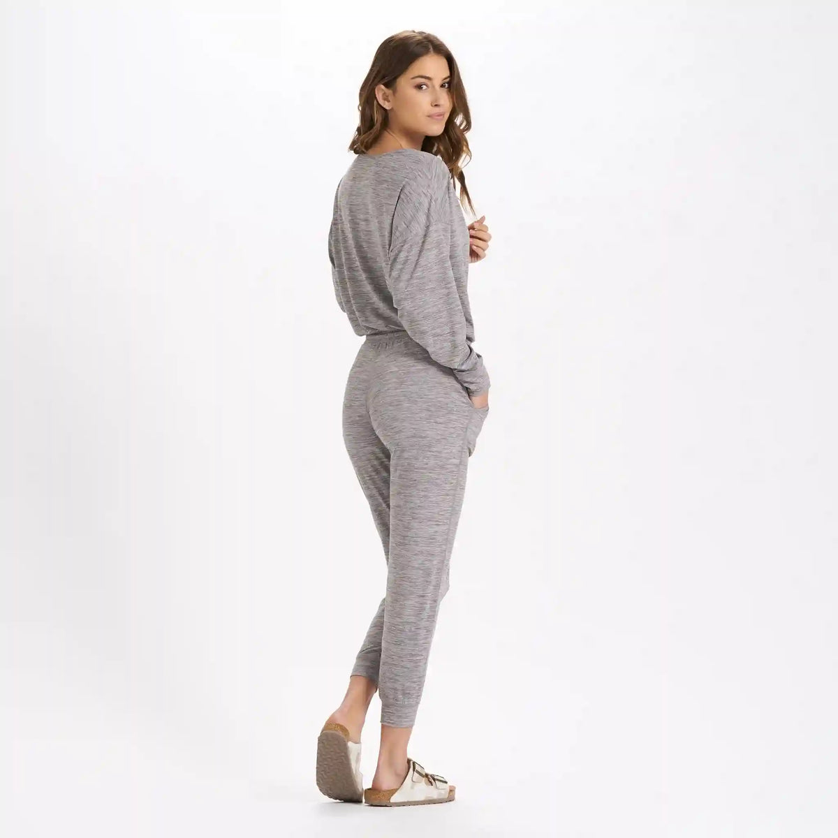 Long-Sleeve Lux Jumpsuit | Clay Heather
