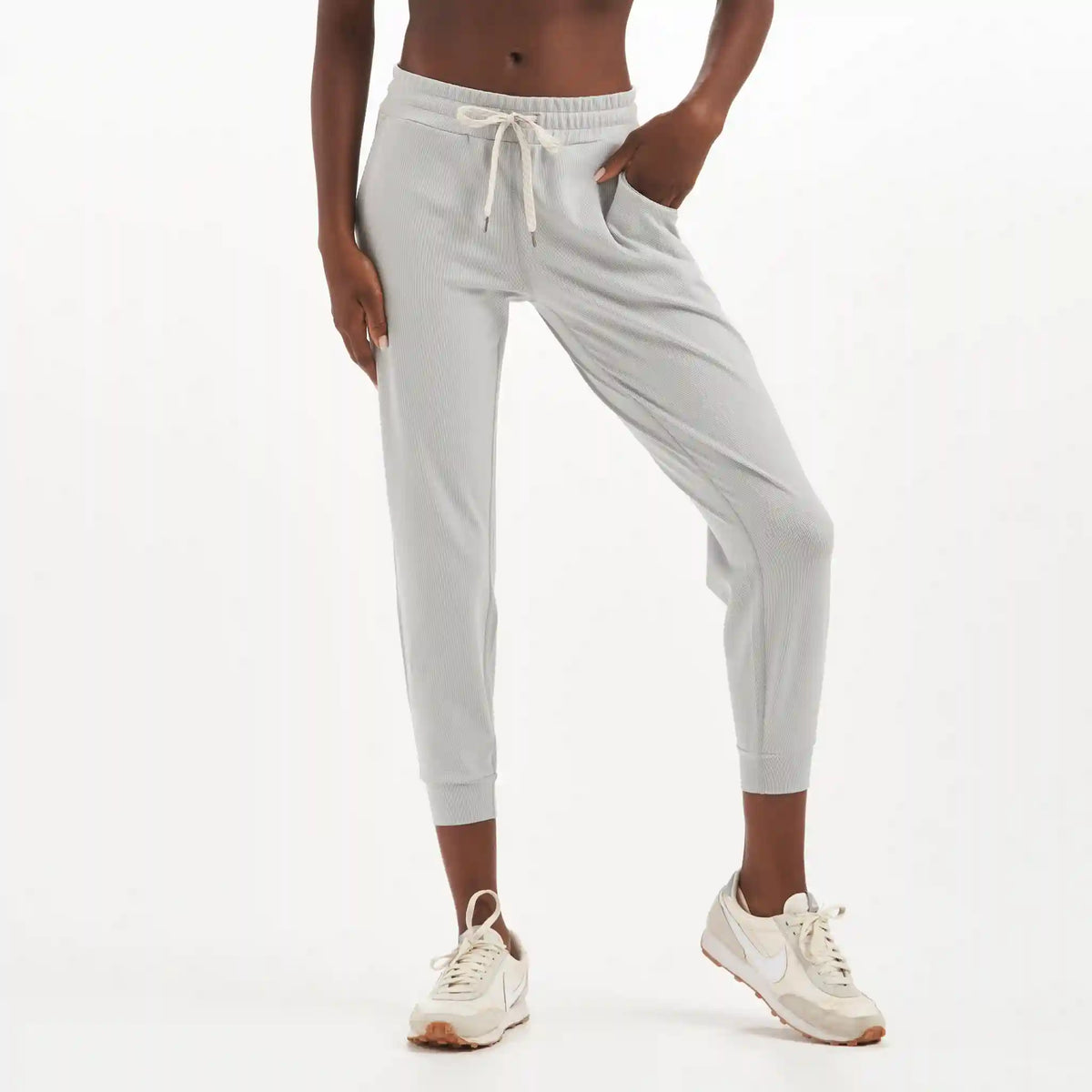 Lux Rib Performance Jogger | Pale Grey Heather