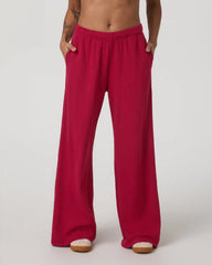 Waffle Wideleg Pant | Strawberry