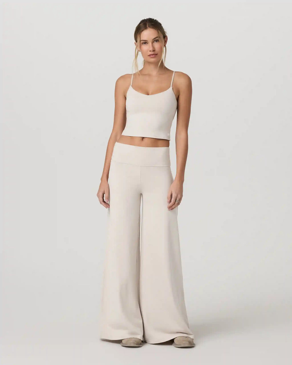 Halo Easy Wideleg Pant - Short | Ecru Heather