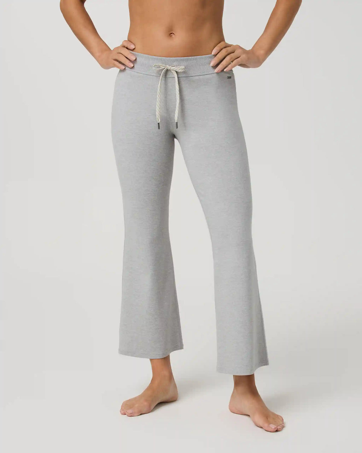 Halo Slim Flare Ankle Pant | Pale Grey Heather