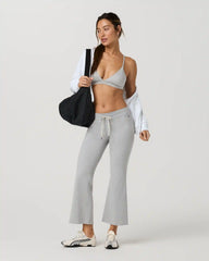 Halo Slim Flare Ankle Pant | Pale Grey Heather
