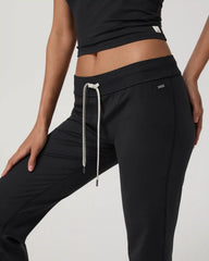 Halo Slim Flare Ankle Pant | Solid Black