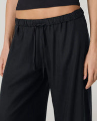 Trestles Twill Crop Wideleg Pant | Black