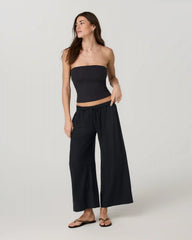 Trestles Twill Crop Wideleg Pant | Black