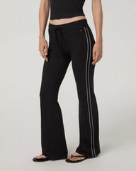 Halo Low Rise Slim Flare Retro Pant | Solid Black