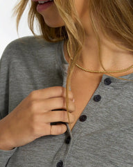 Lux Henley Jumpsuit | Heather Grey