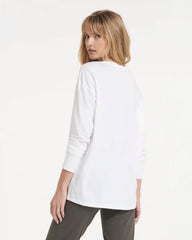 Long-Sleeve Feather Tee | White
