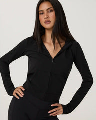 Vuori AllTheFeels™ Mini Full Zip Hoodie | Black