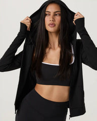 Vuori AllTheFeels™ Mini Full Zip Hoodie | Black