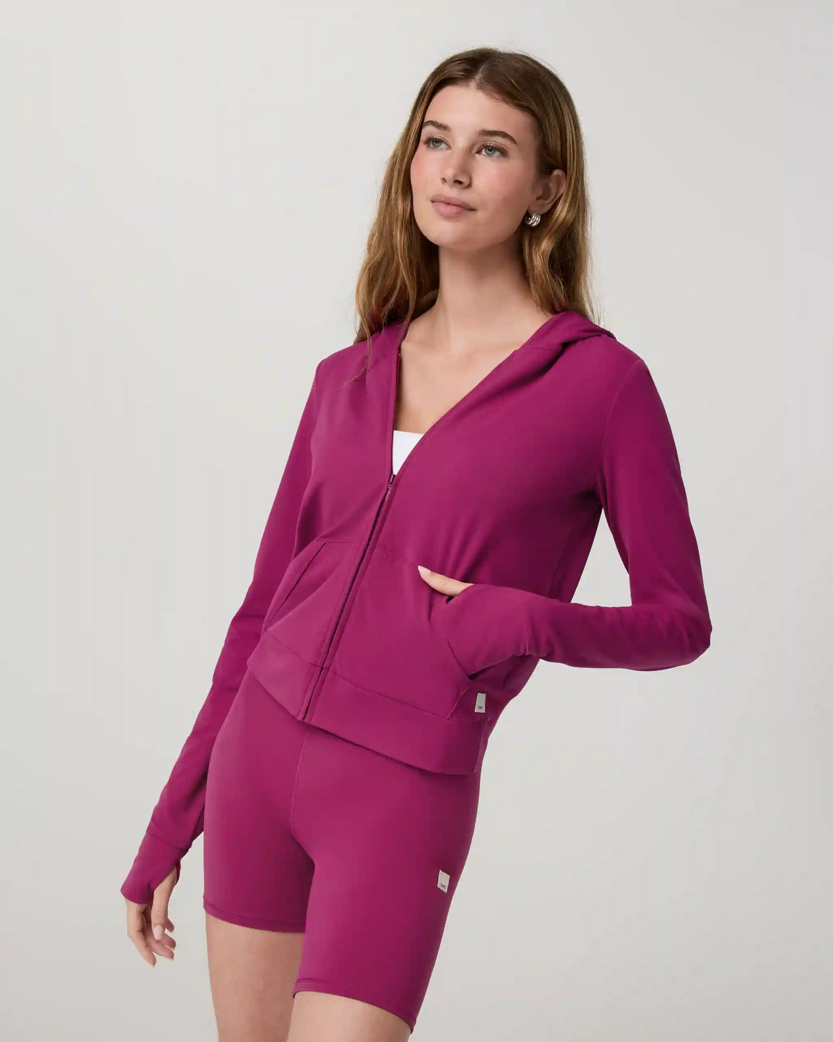 Vuori AllTheFeels™ Mini Full Zip Hoodie | Dragonfruit