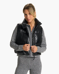 Hudson Insulated Crop Vest | Black