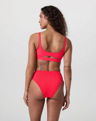 High Waisted Bikini Bottom | Bright Red