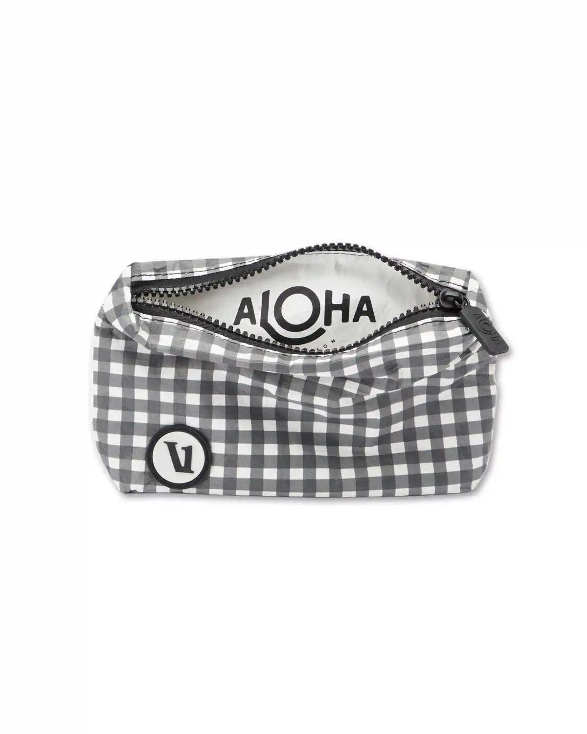 ALOHA-Mini Pouch | Charcoal Gingham